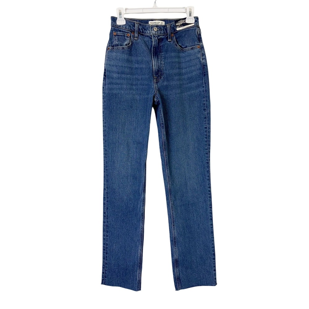 NEW Abercrombie Fitch Curve Love Ultra High Rise 90s Straight Jeans Women's 26